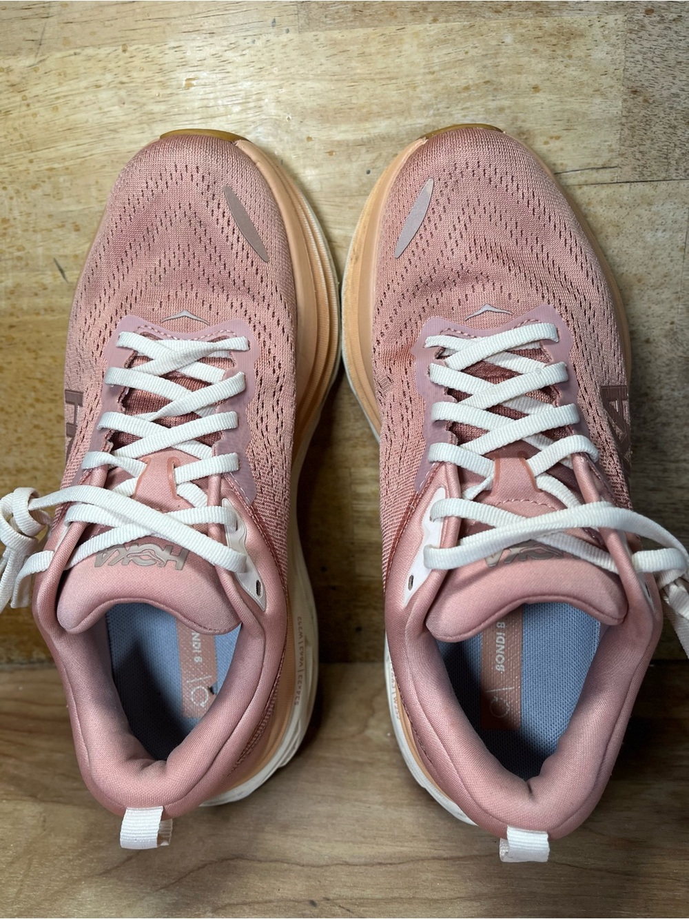 Hoka One One Bondi 8 Womens Size 7.5 Running Shoes Sneakers Sandstone Cream - Picture 7 of 12